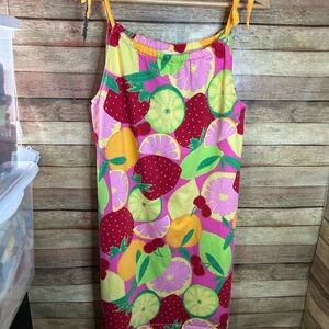 Hanna Andersson Citrus Swing Tie Dress Girls Size 14/16